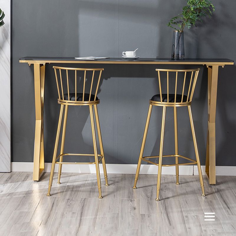 Traditional Luxury Bar Table Stone Rectangle Bar Table with Sled Base Clearhalo 'Bar Furniture' 'Bar Tables' 'bar_tables' 'furn' 'furn_bar_tables' 'Furniture' 'furniture_bar_tables' 'Kitchen & Dining Furniture' 1200x1200_132ad6c8-a819-454c-9557-0b7e3d9e2f30