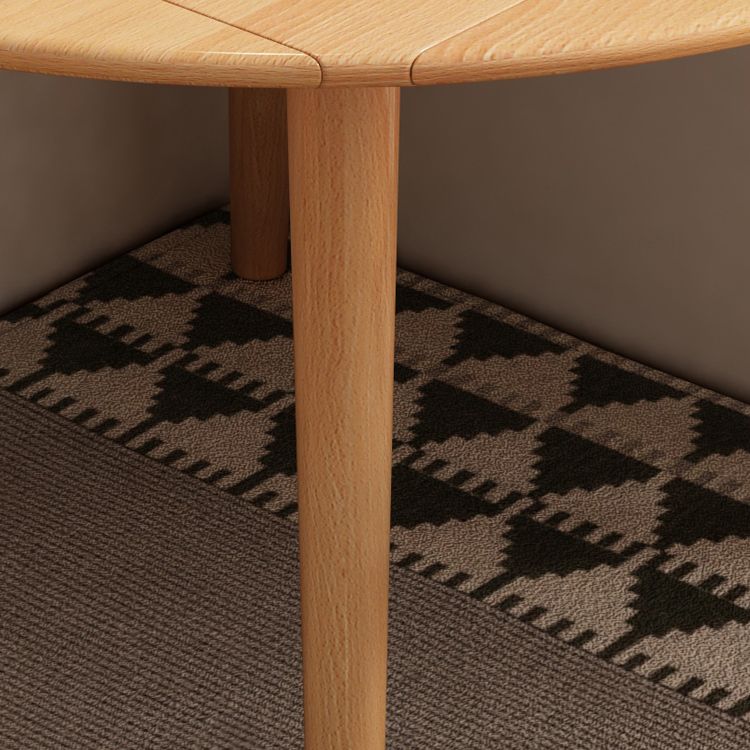 Modern Style Solid Wood Dining Table Brown Round Drop-Leaf Table with 4 Legs for Home Clearhalo ' dining_table' 'Dining Tables & Seating' 'Dining Tables' 'furn' 'furn_dining_table' 'Furniture' 'furniture_dining_table' 'Kitchen & Dining Furniture' 'kitchen&dining_furn' 'kitchen' 'kitchen_dining_table' 1200x1200_132b8979-4046-423b-a1c4-d0acd056ab28