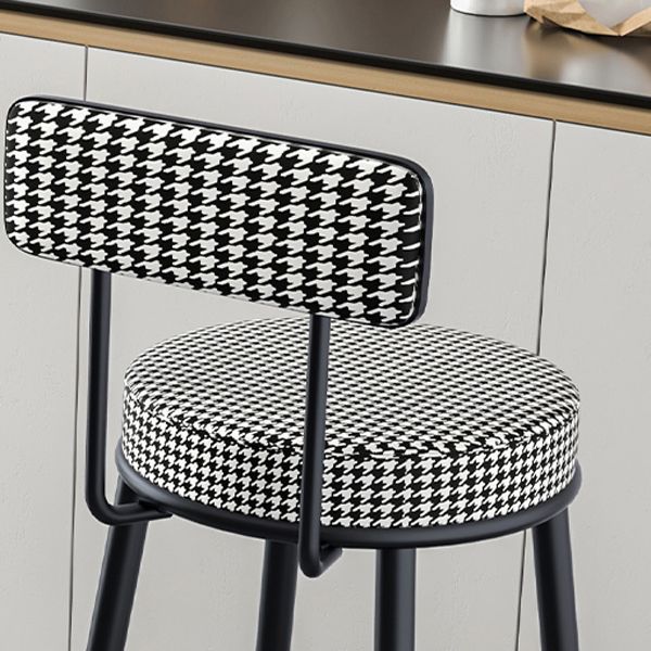 Modern Armless Backrest Counter Stool Iron Kitchen Bar Stool with Velvet Cushion and Pedal Clearhalo 'Bar Furniture' 'Bar Stools' 'bar_stools' 'furn' 'furn_bar_stools' 'Furniture' 'furniture_bar_stools' 'Kitchen & Dining Furniture' 1200x1200_132d7b1e-9ea3-466a-96ee-b65f4f45e01d