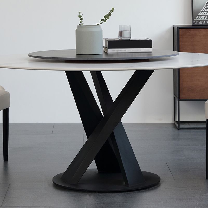 Contemporary Sintered Stone Table Standard Round Dining Table with Pedestal Base Clearhalo ' dining_table' 'Dining Tables & Seating' 'Dining Tables' 'furn' 'furn_dining_table' 'Furniture' 'furniture_dining_table' 'Kitchen & Dining Furniture' 'kitchen&dining_furn' 'kitchen' 'kitchen_dining_table' 1200x1200_132db7ff-80fb-492f-9b3b-4c8657648ac4