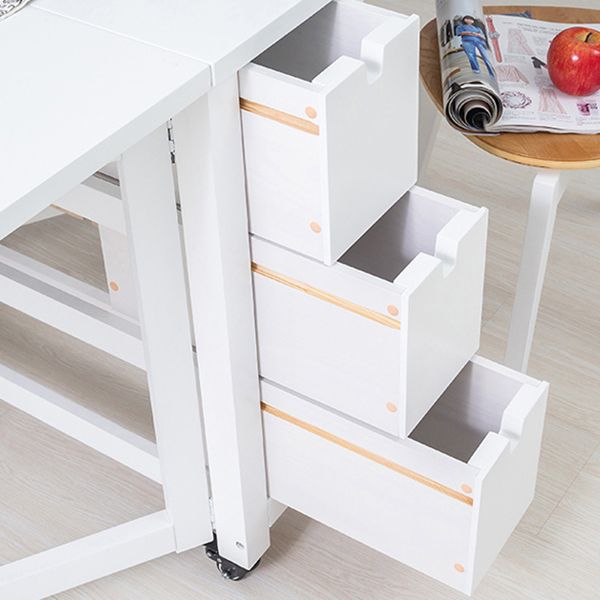 Moderne stijl rechthoekige massief houten eettafel met neerklapbaar blad, 59" x 31,5" x 29,5"