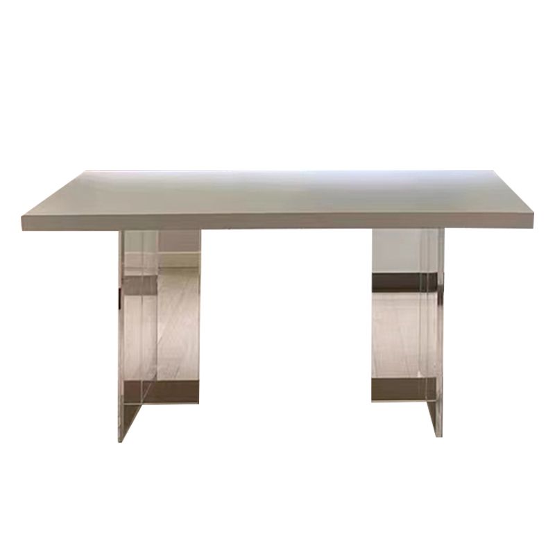 Rectangle Wood Top Dining Table Acrylic Base Modern Dining Table for Living Room Clearhalo 'Dining Tables & Seating' 'Dining Tables' 'dining_table' 'furn' 'furn_dining_table' 'Furniture' 'furniture_dining_table' 'Kitchen & Dining Furniture' 'kitchen' 'kitchen_dining_table' 1200x1200_132ec668-7dcc-4617-9ac1-42f77a2b66e5