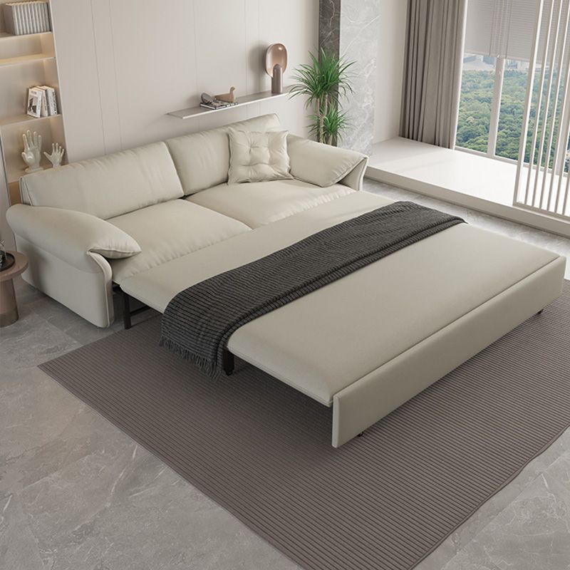 Contemporary Beige Futon Sleeper Sofa Bed with Solid Wood Storage Clearhalo 'furn' 'furn_futons' 'Furniture' 'Futons & Daybeds' 'Futons' 'Living Room Furniture' 1200x1200_132ef9df-8e56-4c97-a690-328fb38f6aeb