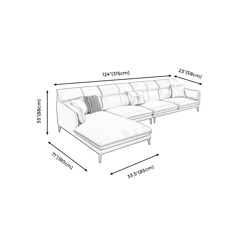 Faux Leather Recessed Arm Sofa Stain-Resistant Sectional with Pillowed Back Clearhalo 'furn' 'furn_sectionals' 'Furniture' 'furniture_sectionals' 'kitchen' 'kitchen_sectionals' 'Living Room Furniture' 'Sectionals' 1200x1200_132f090f-7943-46ac-9c84-2c743b653f2d