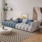 Divano scandinavo e chaise in blu e bianco di divano del braccio ad incasso