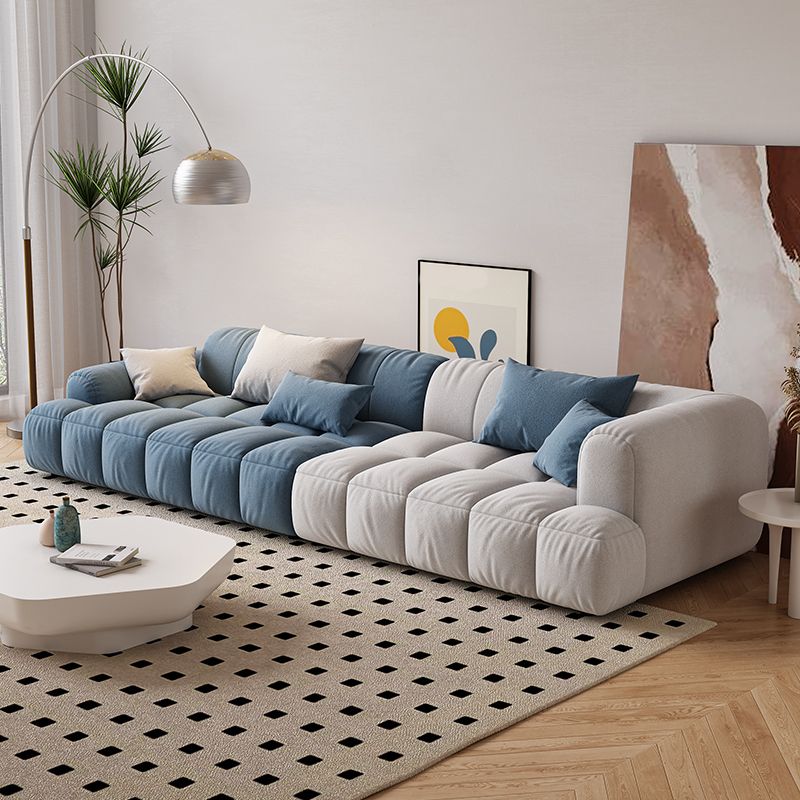 Divano scandinavo e chaise in blu e bianco di divano del braccio ad incasso