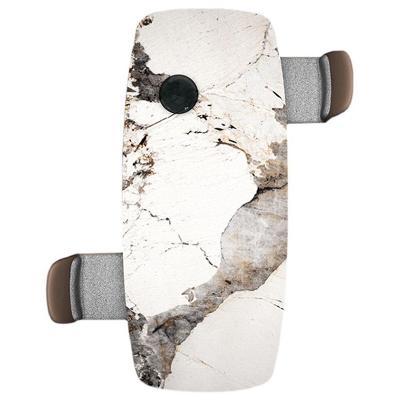 Muebles modernos Mesa de comedor de piedra sinterizada rectangular blanca con patas de metal para el hogar