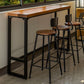 Industrial Bar Dining Table Pine Wood Bar Dining Table with Trestle Base in Black Clearhalo 'Bar Furniture' 'Bar Tables' 'bar_tables' 'furn' 'furn_bar_tables' 'Furniture' 'furniture_bar_tables' 'Kitchen & Dining Furniture' 1200x1200_1331a213-ed00-4ebe-97a3-27810daf7c40