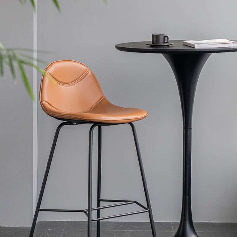 Scandinavian Style Metal Barstool Faux Leather Counter Stool with 4 Legs Clearhalo 'Bar Furniture' 'Bar Stools' 'bar_stools' 'furn' 'furn_bar_stools' 'Furniture' 'Kitchen & Dining Furniture' 1200x1200_133548bb-1d59-40e8-8710-2c4ca24f7f89
