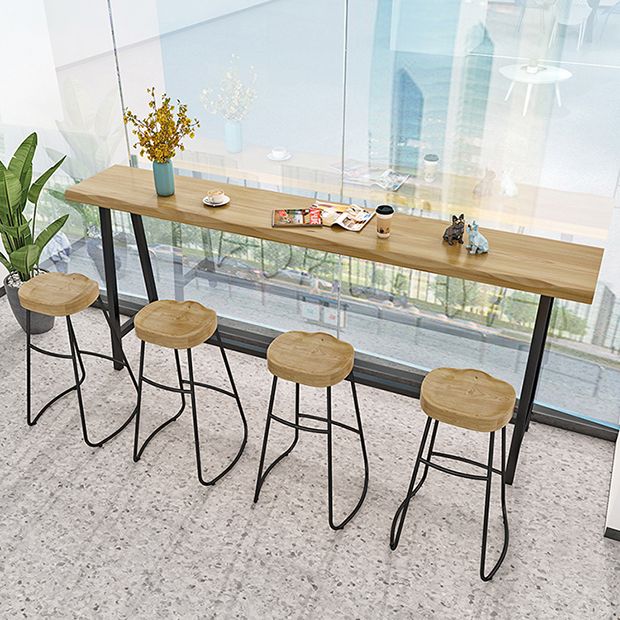 Solid Wood Rectangular Table, Modern Style Home Milk Tea Shop Bar Table Clearhalo 'Bar Furniture' 'Bar Tables' 'bar_tables' 'furn' 'furn_bar_tables' 'Furniture' 'Kitchen & Dining Furniture' 1200x1200_1336988e-ee17-4c7e-8777-3290b395019f