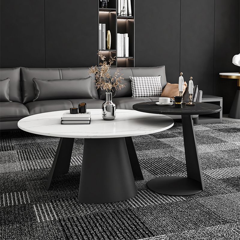 Modern Fixed Top Coffee Table Round Steel Abstract Cocktail Table Clearhalo 'Coffee & Accent Tables' 'Coffee Tables' 'coffee_tables' 'furn' 'furn_coffee_tables' 'Furniture' 'furniture_coffee_tables' 'Living Room Furniture' 1200x1200_13378255-05d9-4197-93f1-3edd54bb7d63