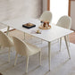 Contemporary Dinette Table Rectangle Stone Dining Room Table in White