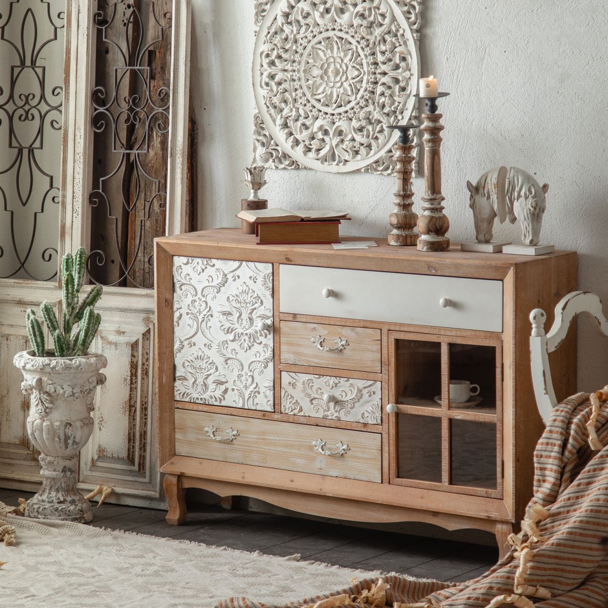 Industrial Espresso Accent Cabinet with Drawer Chest with Doors Clearhalo 'Cabinets & Chests' 'cabinets_chests' 'furn' 'furn_cabinets_chests' 'Furniture' 'Living Room Furniture' 1200x1200_133b3a48-1da6-4328-9c46-283aa9ecd882