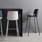 Contemporary Upholstered Low Back Plastic Bar Stools with Metal Base