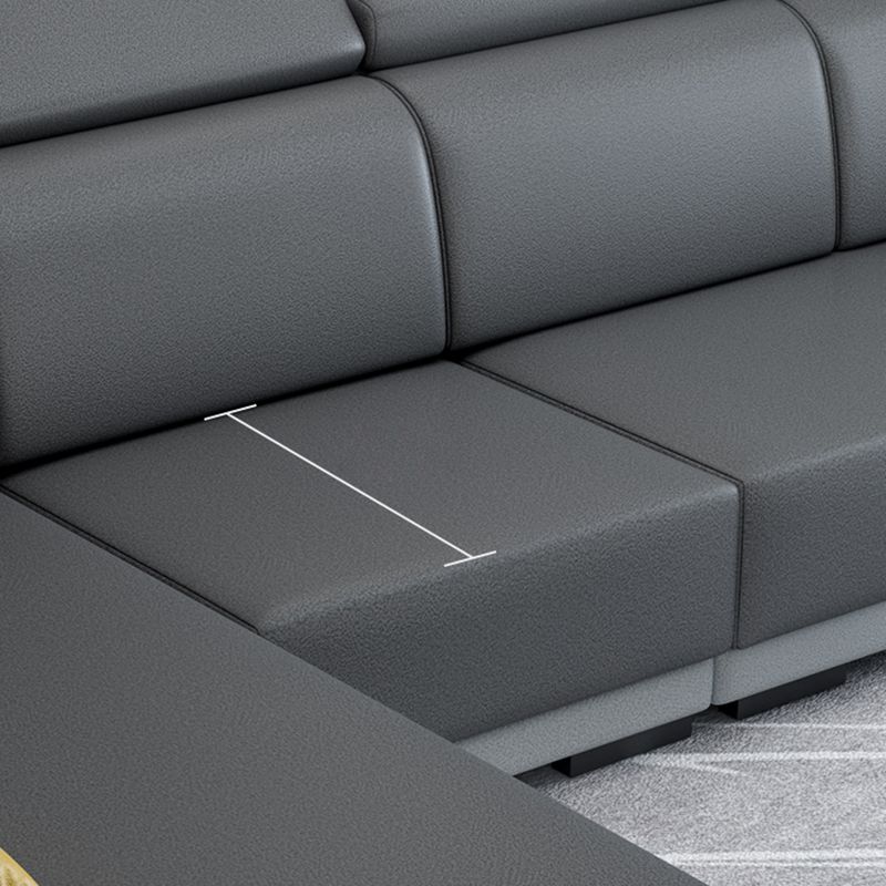 Contemporary High Back Sectionals 39.37" 4-Seater Fabric Square Arm Sofa Clearhalo 'furn' 'furn_sectionals' 'Furniture' 'furniture_sectionals' 'kitchen' 'kitchen_sectionals' 'Living Room Furniture' 'Sectionals' 1200x1200_133cab39-cacb-40b1-b7e3-c6521481fc81