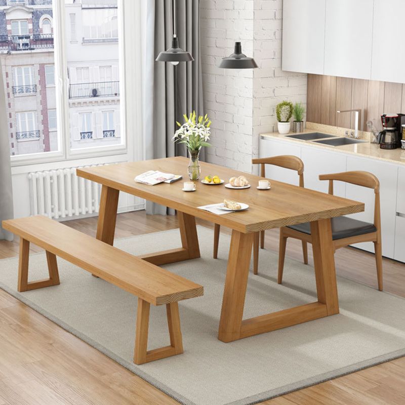 Solid Wood Dining Table Modern Rectangular Table with Pine Wood Sled Base Clearhalo ' dining_table' 'Dining Tables & Seating' 'Dining Tables' 'furn' 'furn_dining_table' 'Furniture' 'furniture_dining_table' 'Kitchen & Dining Furniture' 'kitchen&dining_furn' 'kitchen' 'kitchen_dining_table' 1200x1200_133cc2f9-39e7-4c32-9f68-741a8eff5f5f