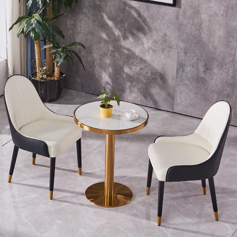 Glam Dining Set Stone 1/3/4 Pieces Dining Round Furniture for Home Clearhalo 'Dining Room Sets' 'Dining Tables & Seating' 'dining_room_set' 'furn' 'furn_dining_room_set' 'Furniture' 'Kitchen & Dining Furniture' 1200x1200_133d4cc3-8145-4f5a-9e68-0267fadf964d