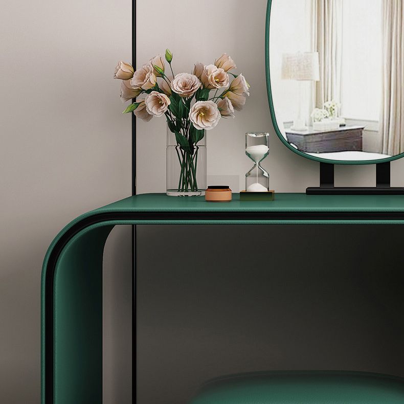 2-lad lederen ijdelheid Tabel 28,74 "H-kaptafel met metalen basis