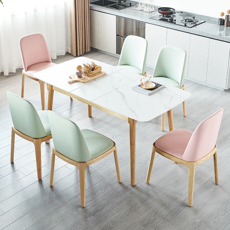 Minimalist Sintered Stone Dining Table White Extendable Dining Table for Kitchen Clearhalo ' dining_table' 'Dining Tables & Seating' 'Dining Tables' 'furn' 'furn_dining_table' 'Furniture' 'furniture_dining_table' 'Kitchen & Dining Furniture' 'kitchen&dining_furn' 'kitchen' 'kitchen_dining_table' 1200x1200_133eba9d-31e1-4877-9185-aa77e7c2c29b