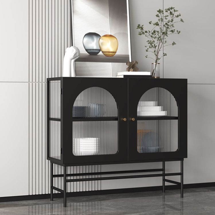 Mobile moderno in metallo Curio Porte in vetro Visualizzazione dell'armadio con gambe per soggiorno