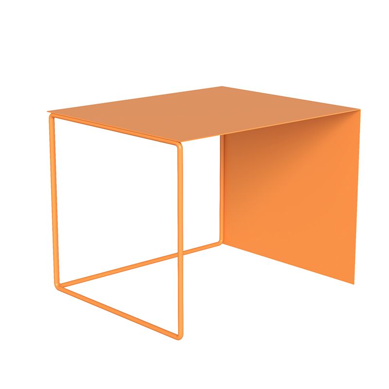 Mesa de centro individual rectangular con estructura de metal moderna Mid-Century