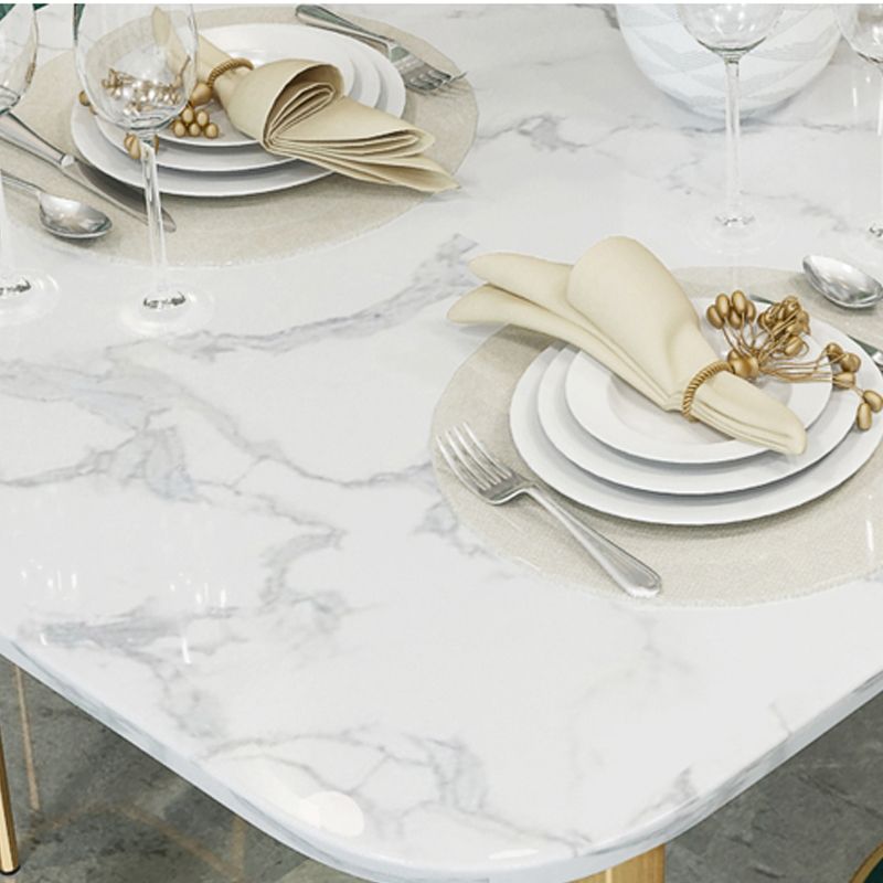 Modern Faux Marble Dining Table Metal Dining Table for Home Use Clearhalo 'Dining Tables & Seating' 'Dining Tables' 'dining_table' 'furn' 'furn_dining_table' 'Furniture' 'Kitchen & Dining Furniture' 1200x1200_1341b1b2-3479-482e-b7c5-86cbd0a8fad6