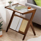 Kreuzbeine Endtisch Glass Top Endtisch mit Regal 21,6 "groß für Wohnzimmer