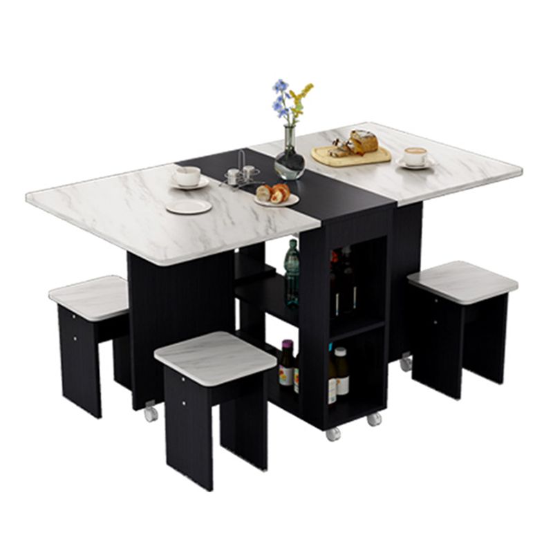 Mid-Century Modern Dining Table Rectangle Drop-Leaf Dining Table for Home Use Clearhalo ' dining_table' 'Dining Tables & Seating' 'Dining Tables' 'furn' 'furn_dining_table' 'Furniture' 'furniture_dining_table' 'Kitchen & Dining Furniture' 'kitchen&dining_furn' 'kitchen' 'kitchen_dining_table' 1200x1200_13428830-2601-4c0b-8716-c1456511a072