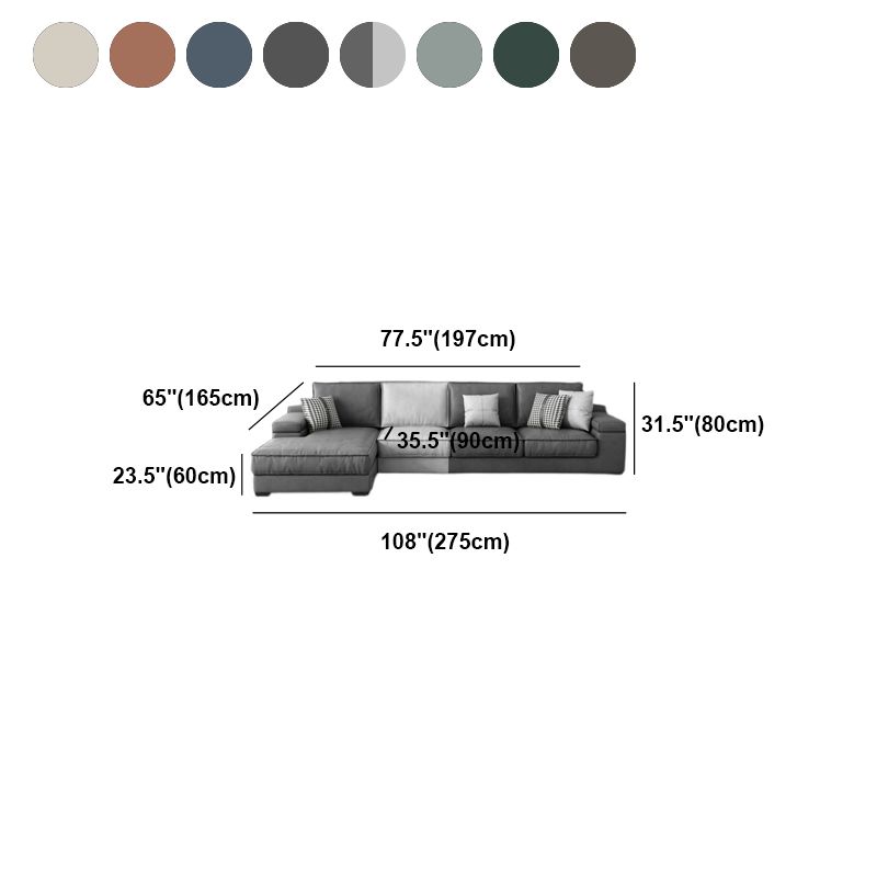 Contemporary Sofa Pillow Top Arm Modular Reversible L-Shape Sectional Couch Clearhalo 'furn' 'furn_sectionals' 'Furniture' 'Living Room Furniture' 'Sectionals' 1200x1200_13455caa-8987-4cf5-9574-60c196b12d12