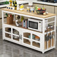 Black and White Kitchen Cart Metal and Wood Kitchen Island with Storage Cabinets Clearhalo 'furn' 'furn_kitchen_islands_carts' 'Furniture' 'Kitchen & Dining Furniture' 'Kitchen Islands & Carts' 'kitchen_islands_carts' 1200x1200_134613f0-9798-43c9-926a-032fdf1b475f