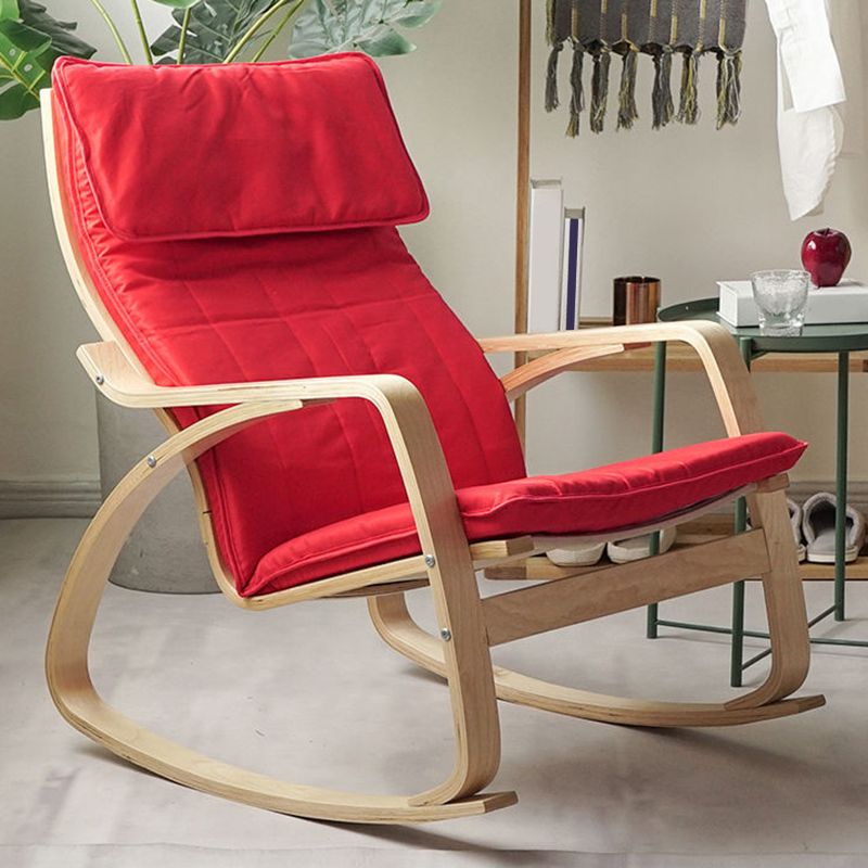 Fabric Rocking Chair Plain Wood Frame Removable Cushions Contemporary Rocking Chair Clearhalo 'Chairs & Seating' 'furn' 'furn_rocking_chairs' 'Furniture' 'Living Room Furniture' 'Rocking Chairs' 'rocking_chairs' 1200x1200_13476abe-6baa-44b7-b817-36c019903bd5