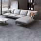 Faux Leather Sofa & Chaise Modern Flared Arm Sofa in Light Grey