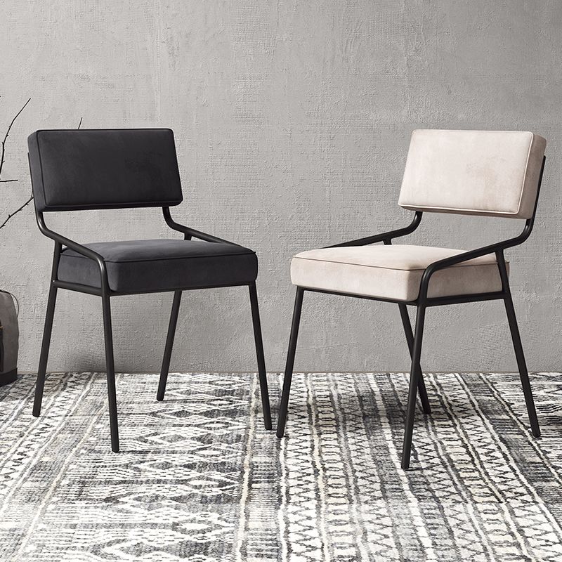 Industrial Home Side Chair Open Back Metal Upholstered Dining Room Chair Clearhalo ' kitchen&dining_furn' 'Dining Chairs' 'Dining Tables & Seating' 'dining_chair' 'furn' 'furn_dining_chair' 'Furniture' 'furniture_dining_chair' 'Kitchen & Dining Furniture' 'kitchen' 1200x1200_1347be46-33ad-4ee3-b15f-ed6e03a471bb