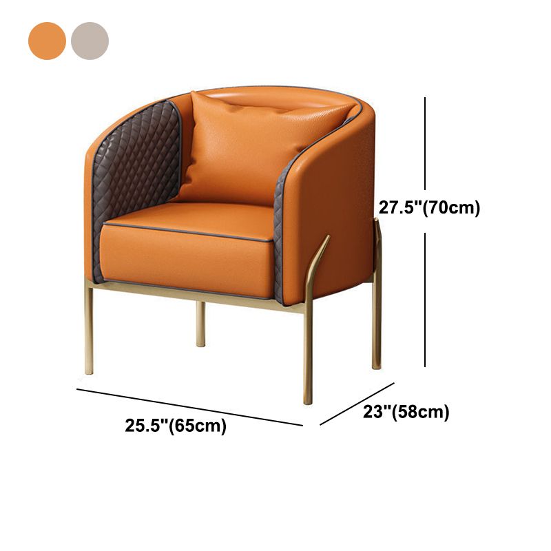 Standaard bank 22,83 "D x 27,55" H hellende armbank met gouden benen voor woonkamer