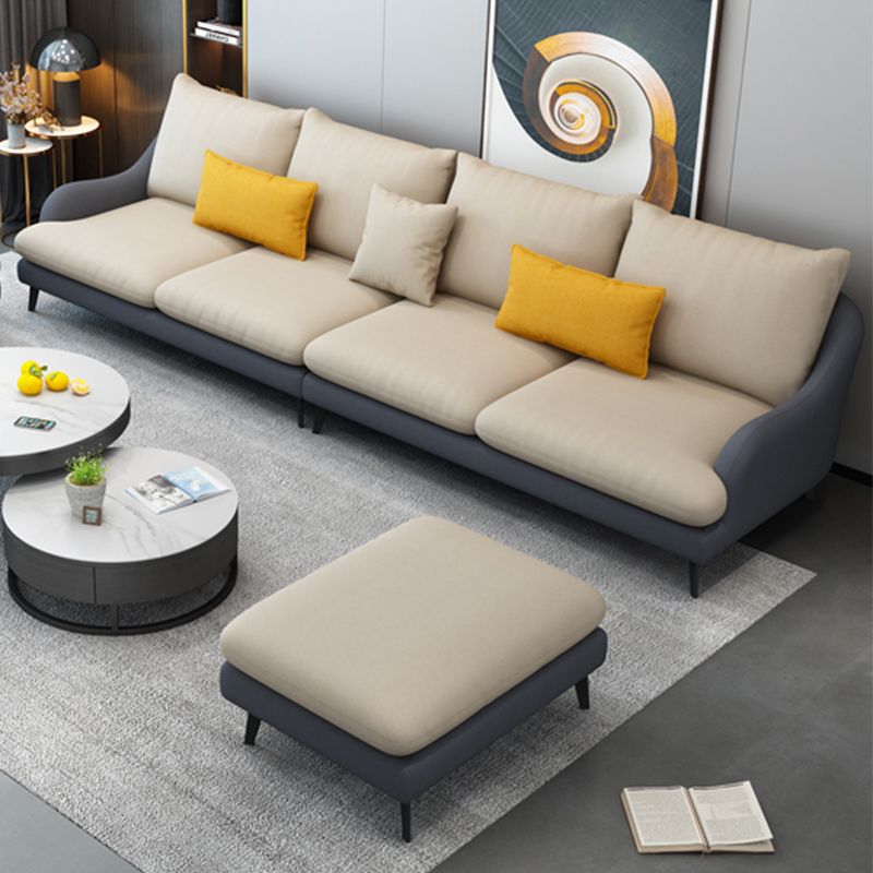 126.0"W √ó 59.06"D √ó 35.83"H Faux Leather Recessed Arm Sectional with Slipcovered Clearhalo 'furn' 'furn_sectionals' 'Furniture' 'furniture_sectionals' 'Living Room Furniture' 'Sectionals' 1200x1200_134d513e-e522-497d-b68e-41c27b2b890f