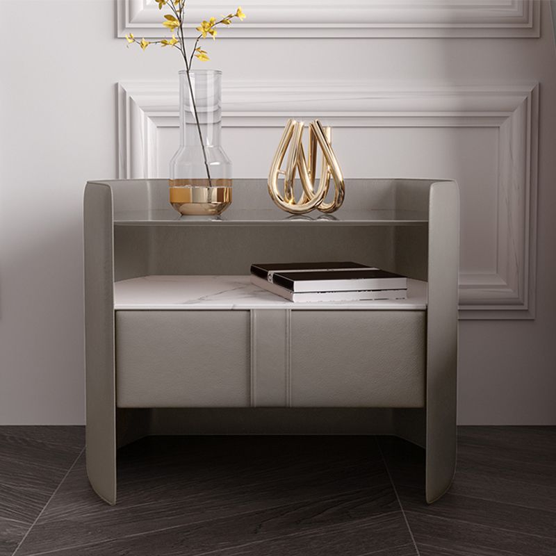 Tiroir en verre / stone Night Stand de 20,47 pouces de nuit de haut