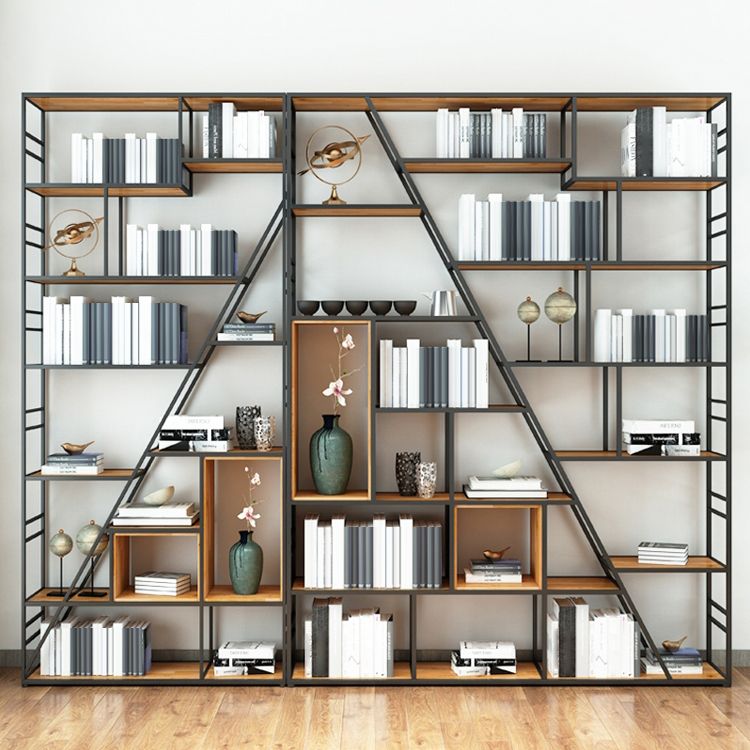 9.84"W 78.74"H Bookcase Industrial Style Open Back Bookcase for Study Room Home Office Clearhalo 'Bookcases' 'furn' 'furn_bookcases' 'Furniture' 'furniture_bookcases' 'kitchen' 'kitchen_bookcases' 'Living Room Furniture' 'Office Furniture' 1200x1200_134e2884-692b-432d-8d52-38ffb201d7bc
