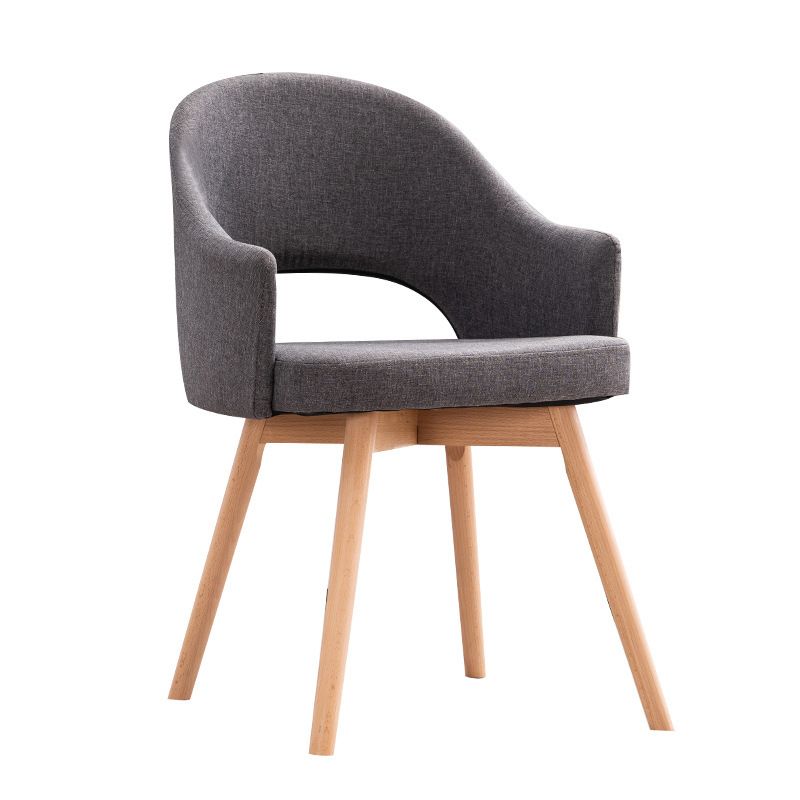 Scandinavian Restaurant Open Back Arm Chair Matte Finish Upholstered (Set of 2) Clearhalo ' kitchen&dining_furn' 'Dining Chairs' 'Dining Tables & Seating' 'dining_chair' 'furn' 'furn_dining_chair' 'Furniture' 'furniture_dining_chair' 'Kitchen & Dining Furniture' 'kitchen' 1200x1200_134ebf9f-1f42-4d1a-99e0-475ba801f2f9