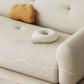 27.5" H Contemporary White/ Orange Faux Leather Tufted Square Arm Sofa