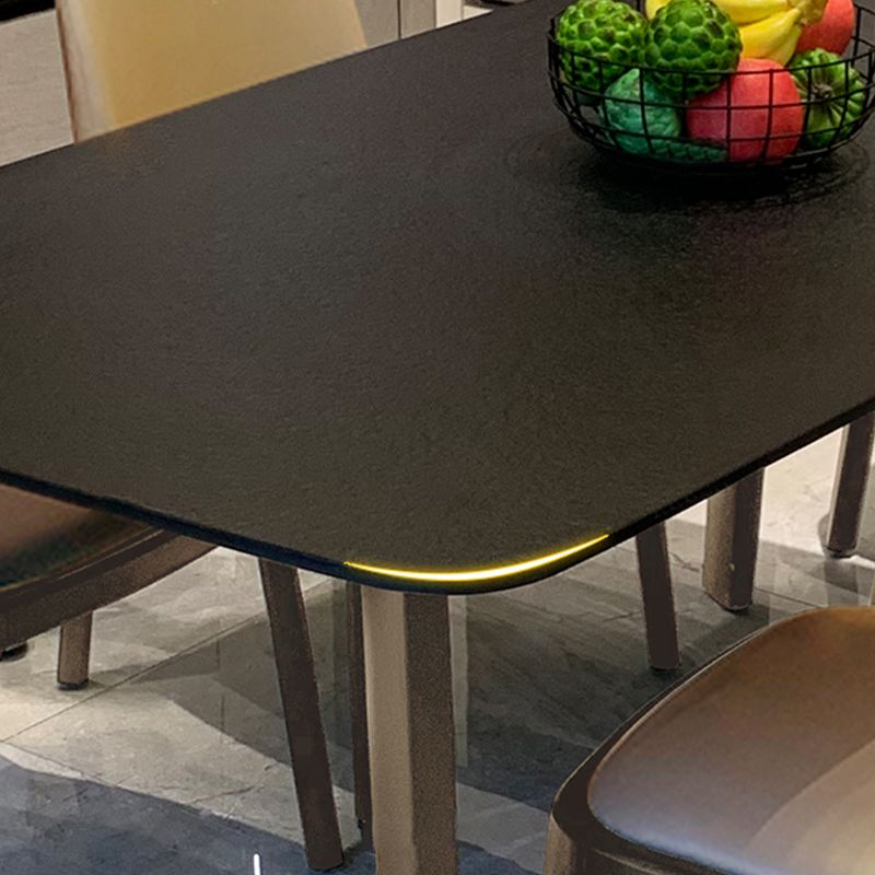 Modern Stone Rectangle Dining Table Solid Wood Table for Dining Room Clearhalo 'Dining Tables & Seating' 'Dining Tables' 'dining_table' 'furn' 'furn_dining_table' 'Furniture' 'Kitchen & Dining Furniture' 1200x1200_135035d6-1ae4-4309-ace9-bab54445d764