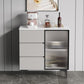 35.4 "Puertas de vidrio altas Comedor Buffet Buffet Gris aparador con cajones y almacenamiento