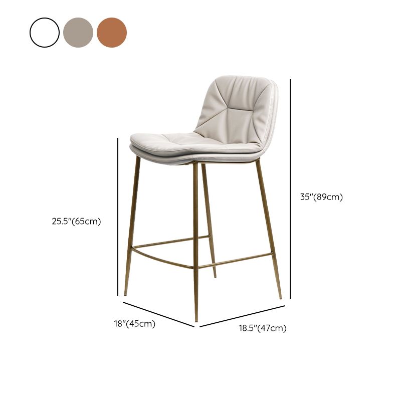 Glam Style Counter Stool Faux Leather Counter-height Stool for Indoor
