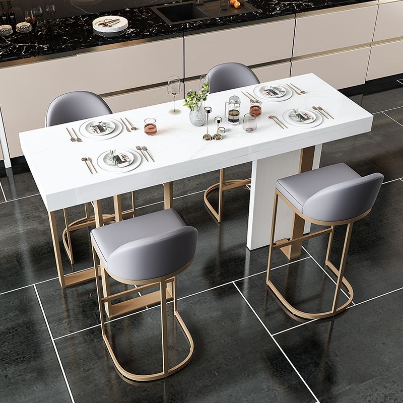 Bucket Faux Leather Dining Stool Low Back Bar Stool with Gold Metal Base Clearhalo 'Bar Furniture' 'Bar Stools' 'bar_stools' 'furn' 'furn_bar_stools' 'Furniture' 'Kitchen & Dining Furniture' 1200x1200_135209e2-5e3f-4dd8-ae4a-d055d0120c35