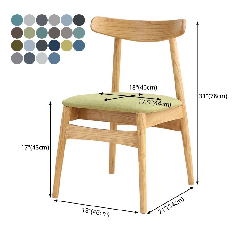 Linen Scandinavian Dining Side Chair Matte Finish Open Back Dining Chair Clearhalo ' kitchen&dining_furn' 'Dining Chairs' 'Dining Tables & Seating' 'dining_chair' 'furn' 'furn_dining_chair' 'Furniture' 'furniture_dining_chair' 'Kitchen & Dining Furniture' 'kitchen' 1200x1200_1353658d-96ff-4138-907f-30de370c7de4