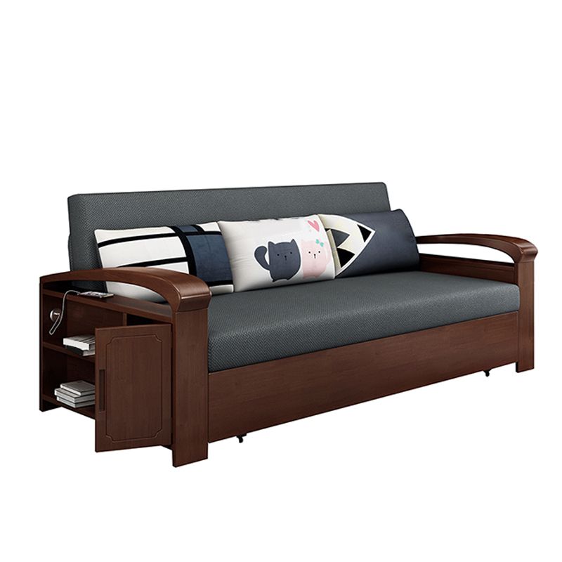 Da 30,7 "di divano futon largo con lino grigio pieghevole scandinavo