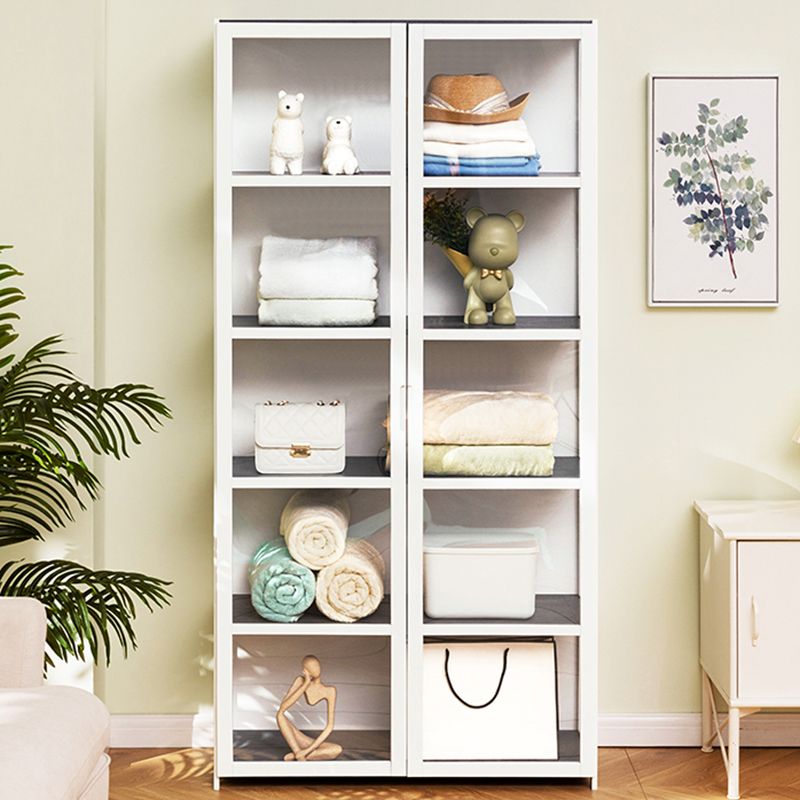 Modern Wood Accent Cabinet, Rectangle Lacquered Storage Cabinet, White Clearhalo 'Cabinets & Chests' 'cabinets_chests' 'furn' 'furn_cabinets_chests' 'Furniture' 'Living Room Furniture' 1200x1200_135565bc-30be-454c-a8ec-cf209546c5ee