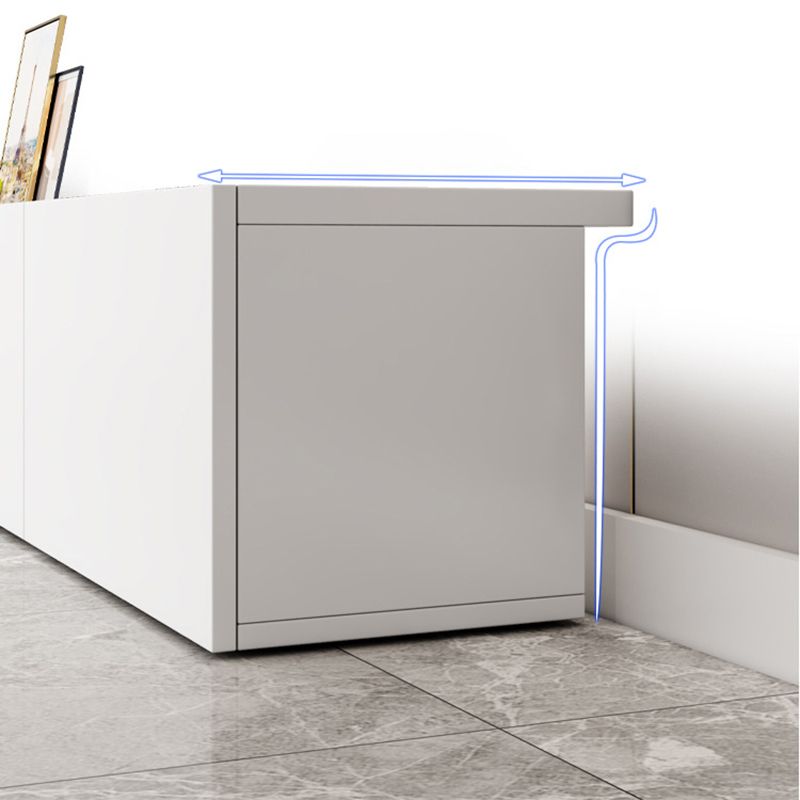 Mobile TV moderno con cassetti/armadi in bianco, console TV in finto legno