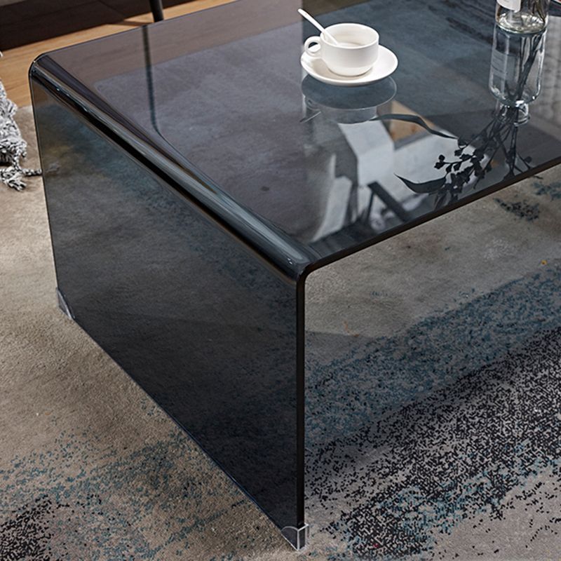 Sled Single Coffee Table Glass Modern Black/White Open Shelf Cocktail Table Clearhalo 'Coffee & Accent Tables' 'Coffee Tables' 'coffee_tables' 'furn' 'furn_coffee_tables' 'Furniture' 'furniture_coffee_tables' 'Living Room Furniture' 1200x1200_1358902b-3926-4cc2-827c-aa33e6cb97fe