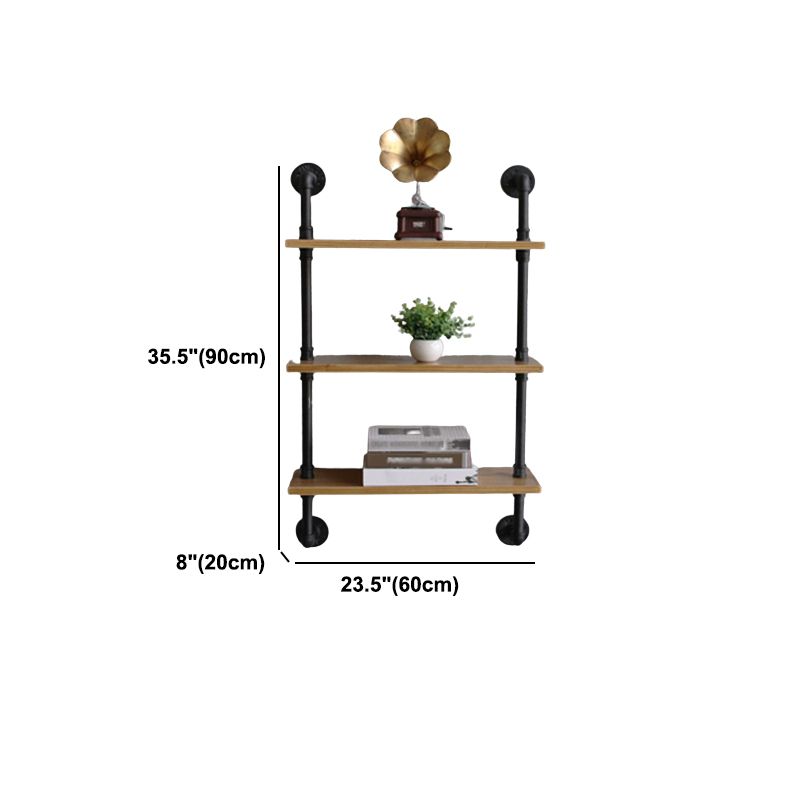 Wall Unit and Etagere Bookshelf Industrial Black Iron Frame and Pine Wood Shelf Clearhalo 'Bookcases' 'furn' 'furn_bookcases' 'Furniture' 'furniture_bookcases' 'kitchen' 'kitchen_bookcases' 'Living Room Furniture' 'Office Furniture' 1200x1200_135a7f2d-adaa-4c18-b84d-94782c05bd5c