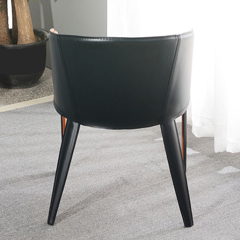Faux Leather Kitchen Dining Chair Arm Chair in Orange and Black Clearhalo 'Dining Chairs' 'Dining Tables & Seating' 'dining_chair' 'furn' 'furn_dining_chair' 'Furniture' 'Kitchen & Dining Furniture' 1200x1200_135b9333-3828-438b-9b41-fadfbbb90d91